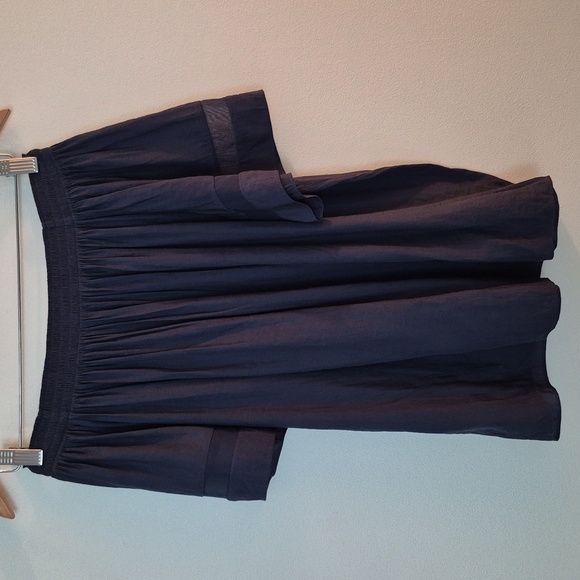 Ramy Brook Jessica Off-Shoulder Navy Blouse With Sheer Insert At Sleeve Size L - Picture 2 of 7